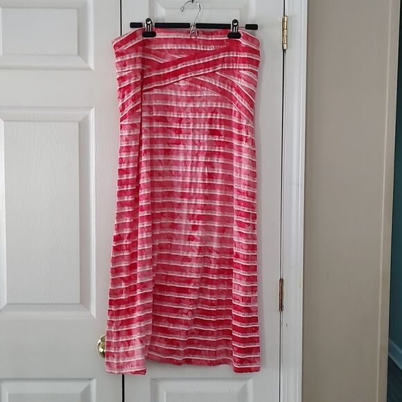 Live and Let Live tie dye pinkish colors Maxi skirt  Sz XL valentine date night - Picture 1 of 5